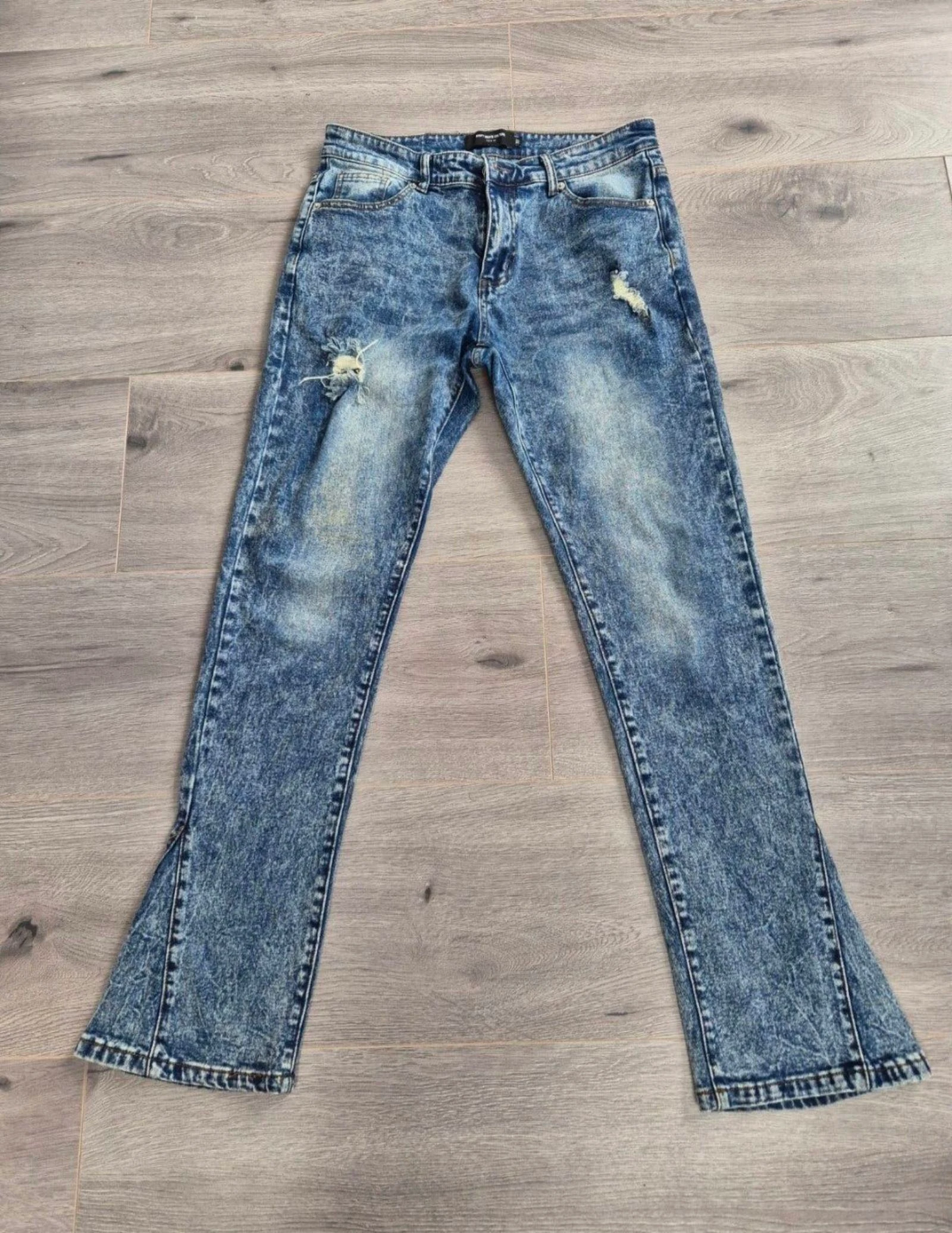 Don't Waste Culture Acid Wash Flare Jeans avec fentes - Taille 32 – photo 2